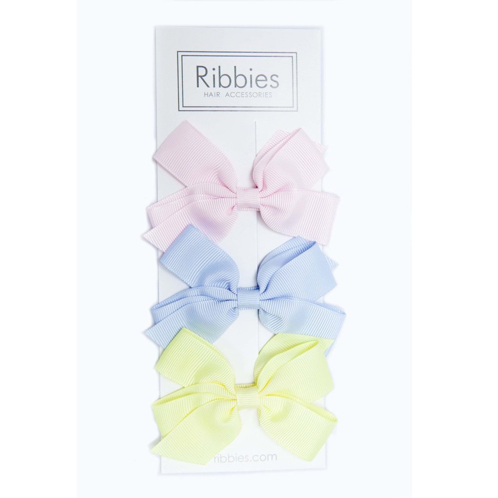 【BeePlay】★英國Ribbies經典中蝴蝶蝶結3入組(粉嫩系列)
